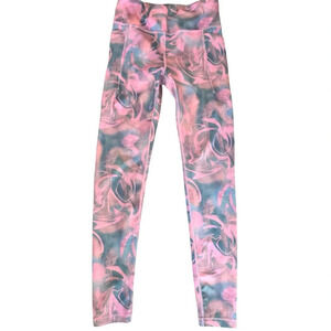 Athleta Girl High Rise Stash Your Treasures Leggings, Pink/Gray Print, Size 12